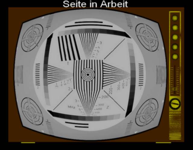 TV-Geraet mit angezeigtem Testbild